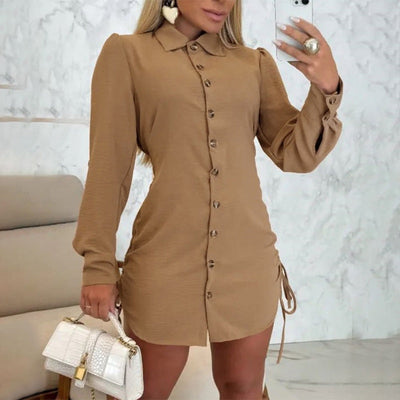 Drawstring Shirt Dress