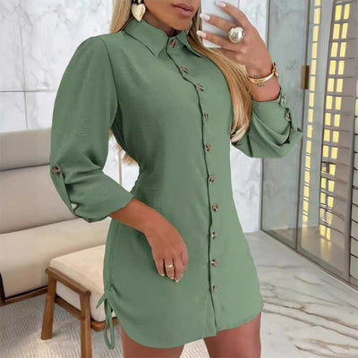 Drawstring Shirt Dress