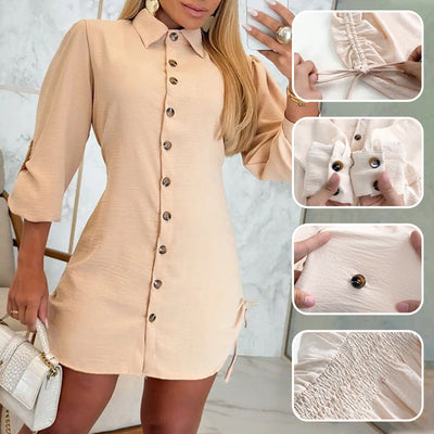 Drawstring Shirt Dress