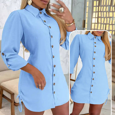 Drawstring Shirt Dress