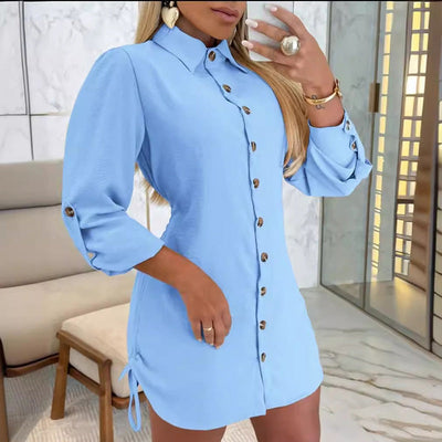 Drawstring Shirt Dress